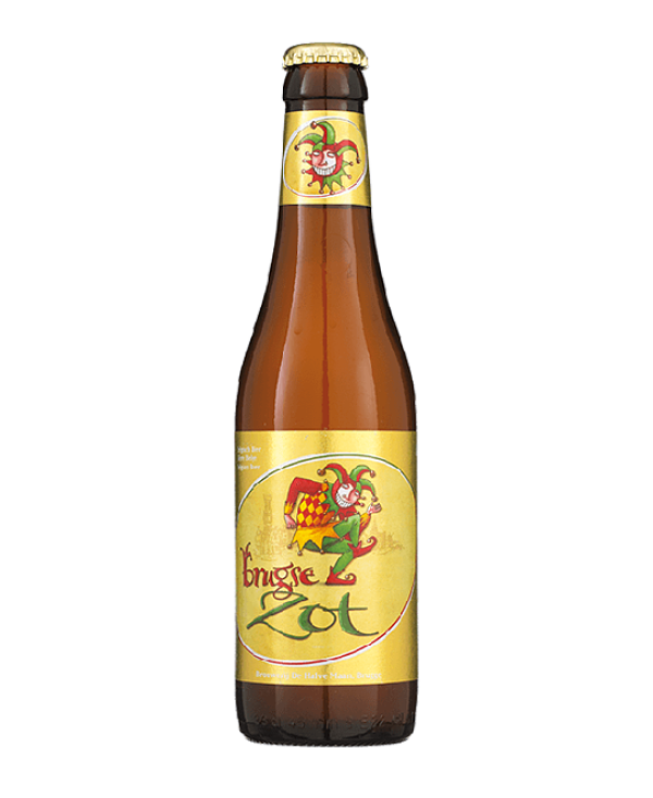 Botella de Brugse Zot, cerveza de importación distribuida por Comercial Williams