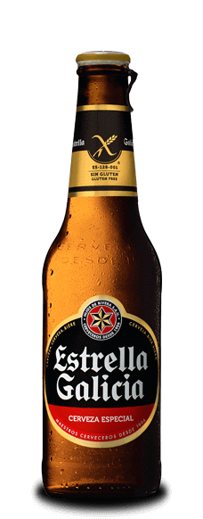 Botellín de Estrella Galicia sin gluten, administrada en Salamanca por Williams